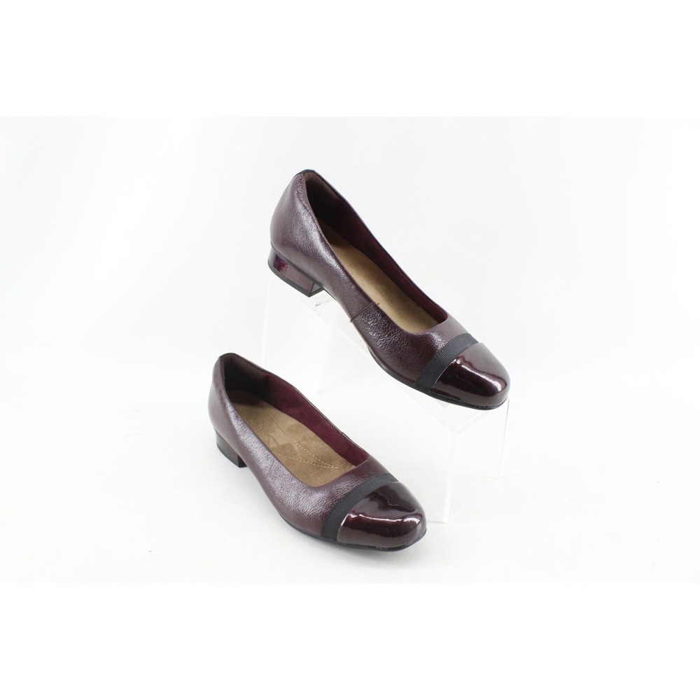 Clarks Artisan Womens Juliet Monte Burgundy‎ Cap Toe Pumps Size 7.5 Wide